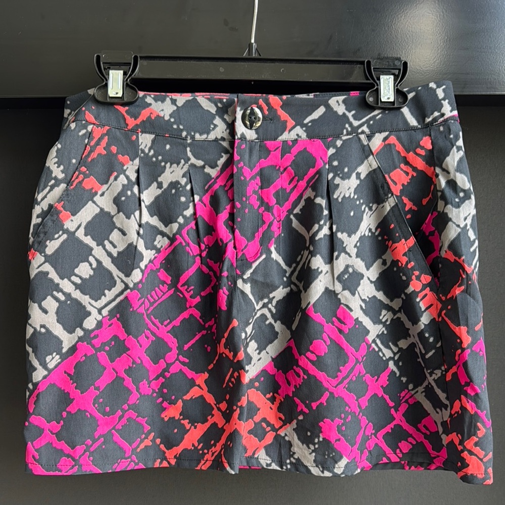 GAP Women's Mini Skirt - Pink and Gray Pattern